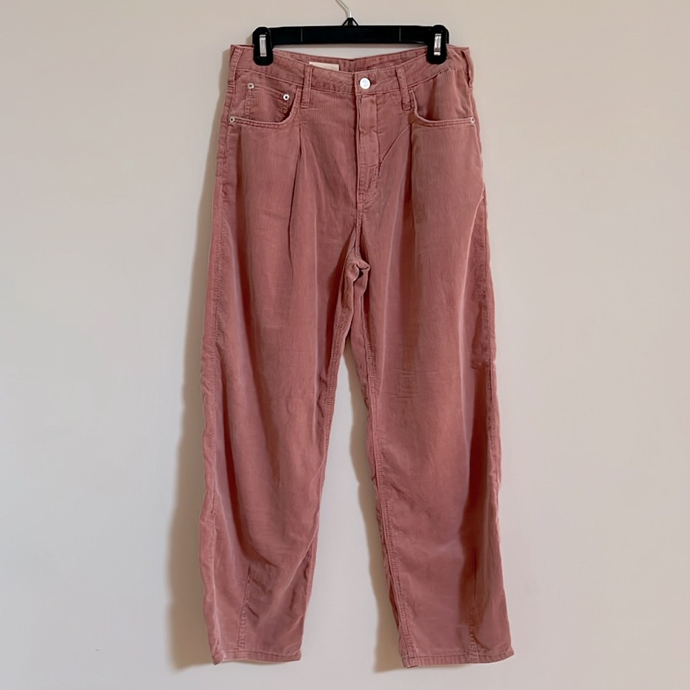 Anthropologie Pilcro ‘The Breaker’ cord crop pants 27” salmon/rose/pink